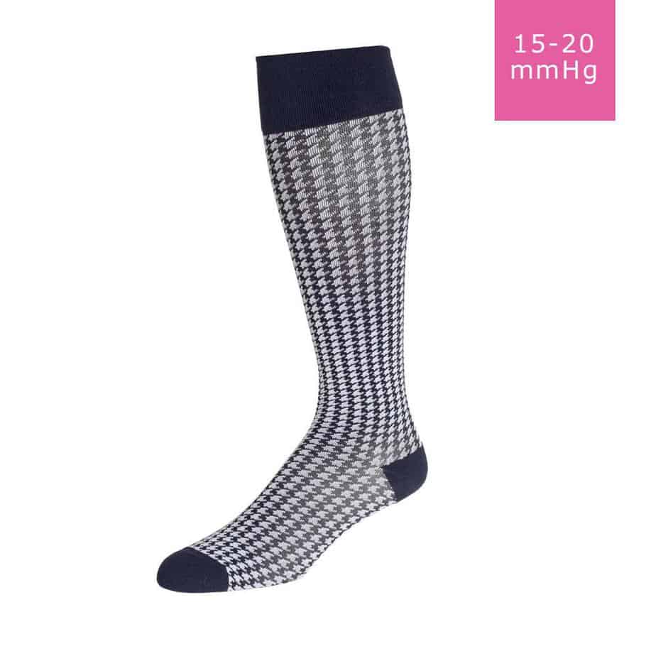 Rejuva Houndstooth Compression Socks black/white Gerould's Healthcare